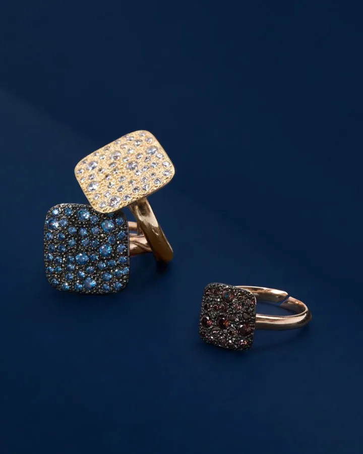 Alisei - Anello Pavè Quadrato Medio - immagine 2