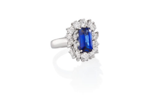 Mario Mossa - Anello con zaffiro e diamanti