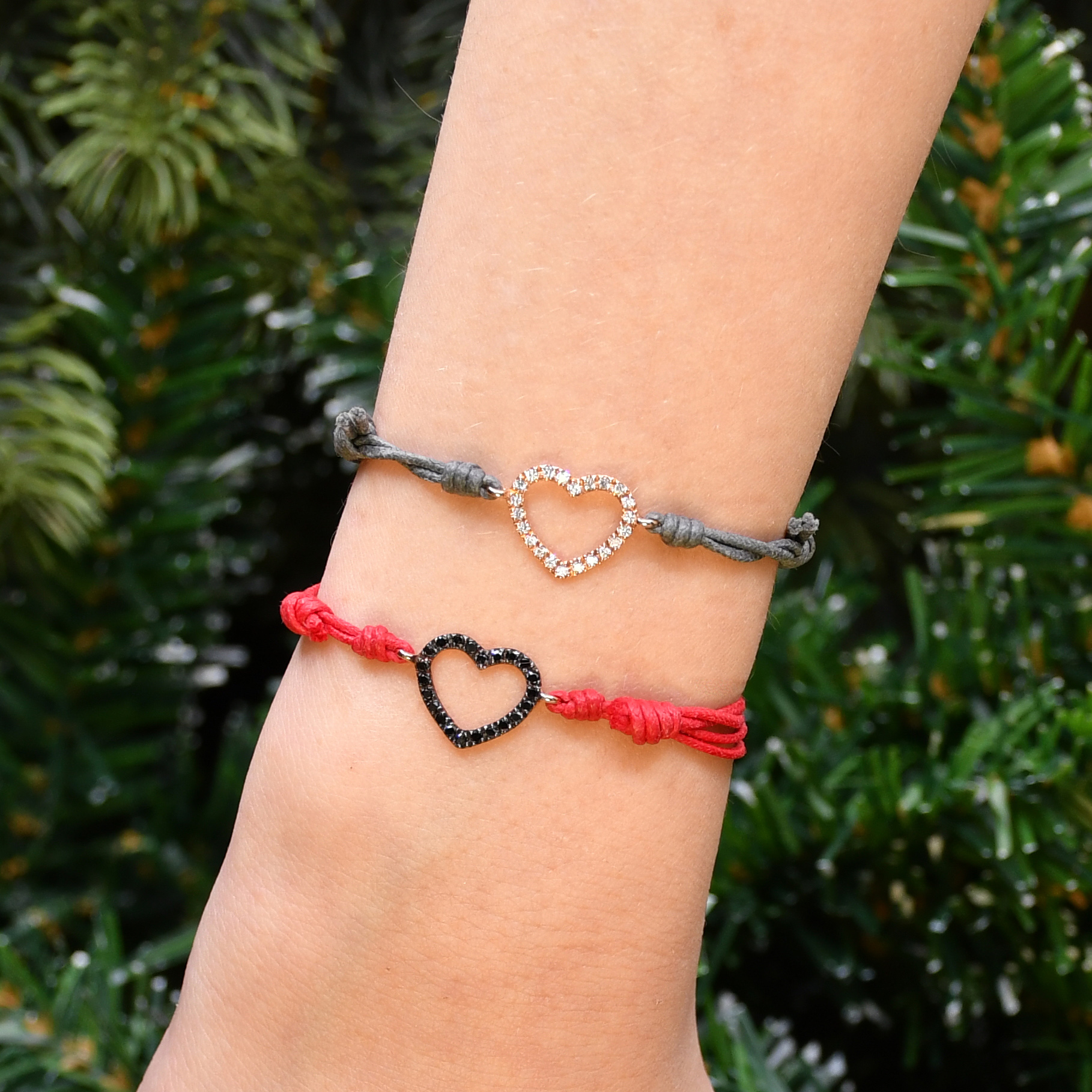 Marco Gerbella – Bracciale Cordino Cuore e Diamanti Neri - immagine 2