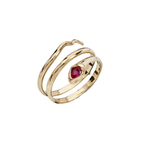 Marco Gerbella – Anello Serpente Rubino e Diamanti
