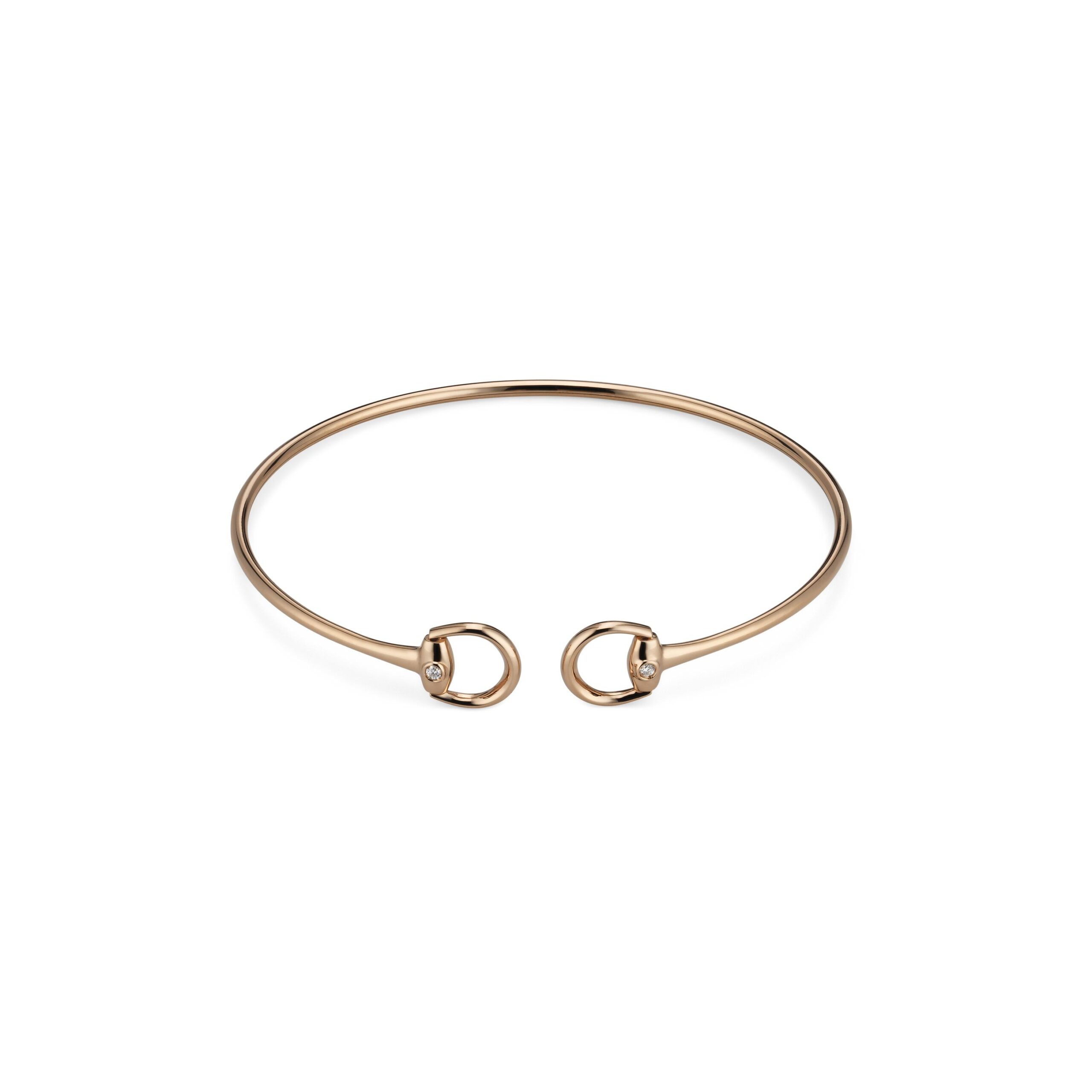 Horsebit Gucci Bracciale rigido con diamanti e morsetto oro 18k