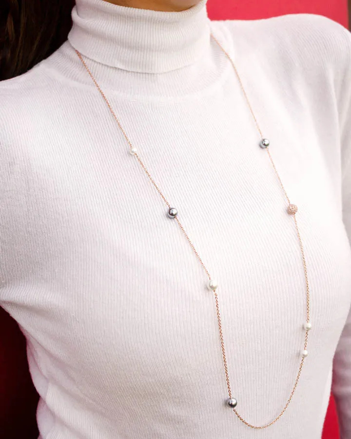 Alisei - Collana Perle Alternate con Boulle - immagine 2